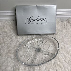 New Gorham 1831 Lead Free Crystal Lady Anne 11.5” Divided Relish Dish With Box